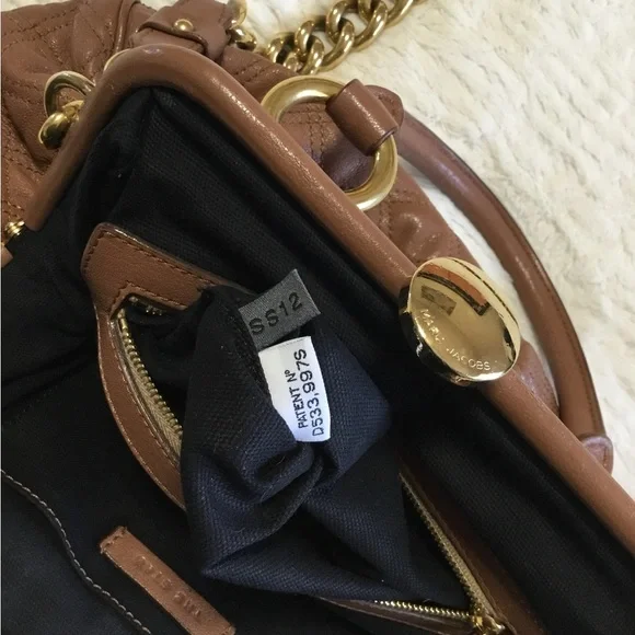 Marc Jacobs Brown Quilted Leather Stam Bag